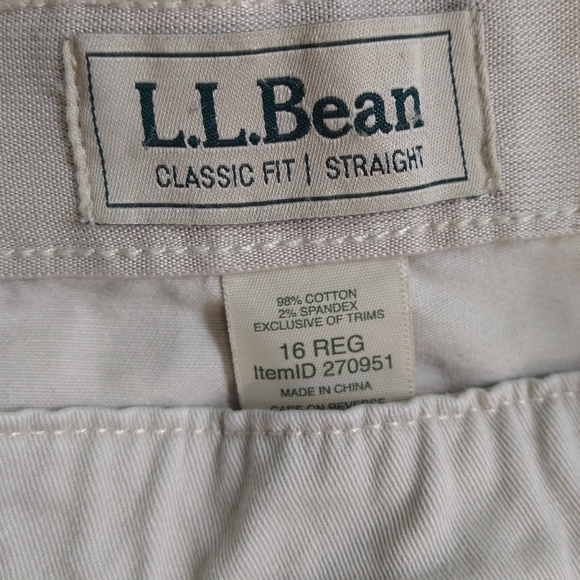 L.L. Bean Beige Classic Fit Straight Leg Pull On Pants High Rise Neutral - Picture 7 of 8
